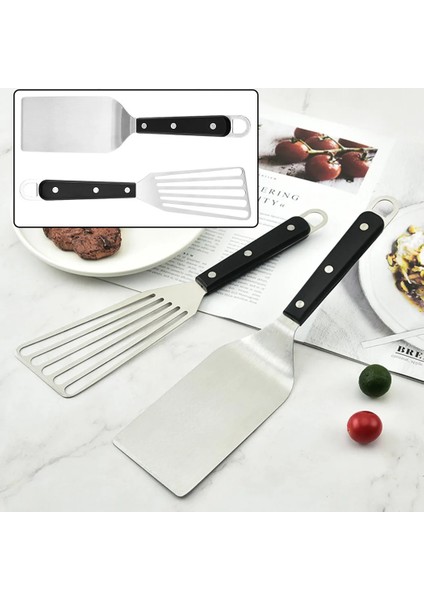 Bir Stil Kızartma Pişirme Tencere Gereçleri Için Esnek Saplı Mutfak Kaymaz Paslanmaz Çelik Oluklu Spatula Kürek (Yurt Dışından) indirimleri