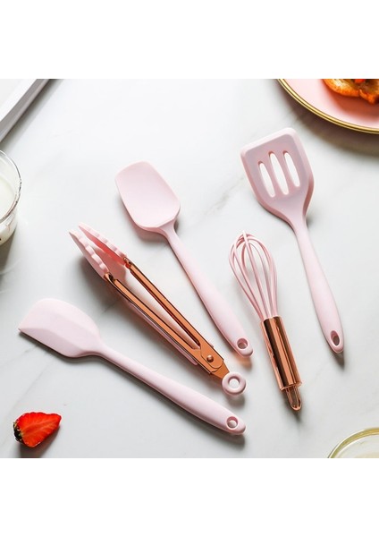 G5 Stili Premium Silikon Gereçler Seti Pişirme Mutfak Gereçleri Seti Turner Maşa Spatula Çorba Kaşığı Yapışmaz Kürek Yağ Fırçası Mutfak Aleti (Yurt Dışından) fiyatları