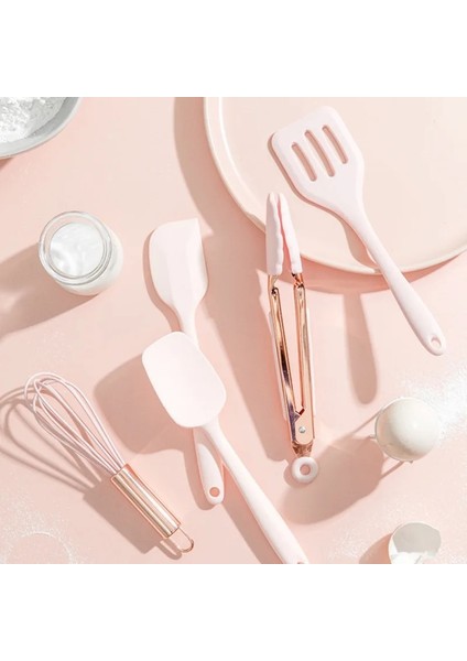 G5 Stili Premium Silikon Gereçler Seti Pişirme Mutfak Gereçleri Seti Turner Maşa Spatula Çorba Kaşığı Yapışmaz Kürek Yağ Fırçası Mutfak Aleti (Yurt Dışından) modelleri