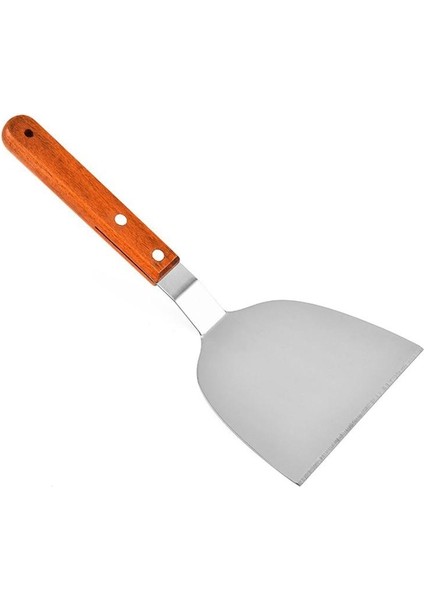 Gösteri Olarak Büyük Barbekü Spatula Ahşap Saplı Çelik Kızartma Spatula Teppanyaki Spatula Biftek Spatula Mutfak Pişirme Aksesuarları (Yurt Dışından)