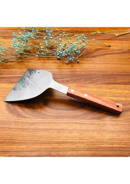 Gösteri Olarak Büyük Barbekü Spatula Ahşap Saplı Çelik Kızartma Spatula Teppanyaki Spatula Biftek Spatula Mutfak Pişirme Aksesuarları (Yurt Dışından)