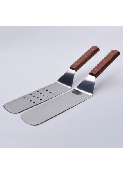 No.4 Tarzı 1 Adet Paslanmaz Çelik Izgara Spatula Biftek Kürek Ahşap Saplı Kalbur Spatula Biftek Kızartma Kürek Pişirme Aracı Mutfak Aksesuarları (Yurt Dışından)