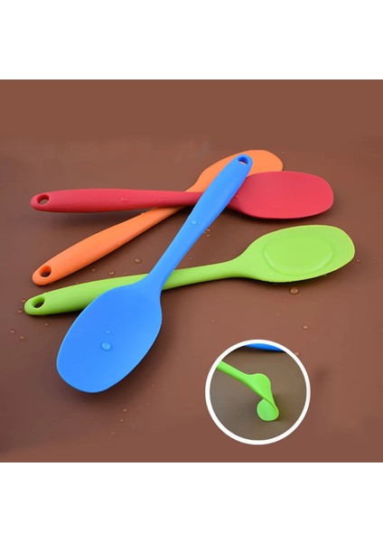 Yeşil Stil Silikon Mutfak Bakeware Gereç Kaşık ve Kepçe Pişirme Mutfak Gereçleri Spatula Kahve Kaşığı Çocuklar Dondurma Sofra Aracı (Yurt Dışından) fırsatları