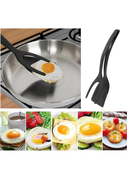 Kırmızı Stil Çok Fonksiyonlu Yumurta Çeviriciler Pişirme Maşası Yapışmaz Ekmek Çevirme Aletleri Mutfak Gereçleri Silikon Spatula Pişirme Aracı (Yurt Dışından)