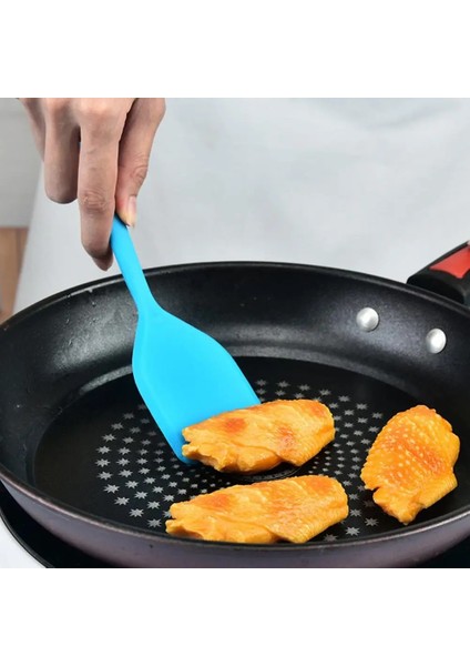 Mavi Stil Kullanışlı Wok Kürek Korozyon Önleyici Düz Renk Ev Tipi Pratik Bpa Içermeyen Mini Spatula Yemek Kaşığı (Yurt Dışından)