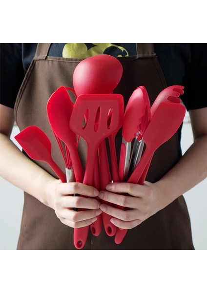 Kırmızı Çorba Kaşığı Tarzı Silikon Mutfak Gereçleri Pişirme Gereçleri Yapışmaz Spatula Kürek Çorba Kaşığı Çırpma Makarna Kevgir Isıya Dayanıklı Pişirme Araçları (Yurt Dışından) modelleri