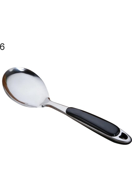 No.6 Tarzı Çok Fonksiyonlu Paslanmaz Çelik Çorba Kaşığı Kevgir Uzun Saplı Spatula Mutfak Pişirme Süzgeci Araçları (Yurt Dışından)