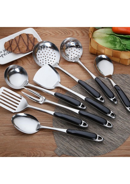 No.6 Tarzı Çok Fonksiyonlu Paslanmaz Çelik Çorba Kaşığı Kevgir Uzun Saplı Spatula Mutfak Pişirme Süzgeci Araçları (Yurt Dışından) modelleri