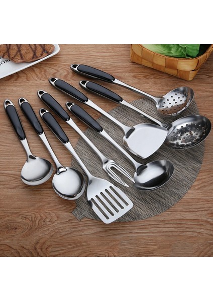 No.6 Tarzı Çok Fonksiyonlu Paslanmaz Çelik Çorba Kaşığı Kevgir Uzun Saplı Spatula Mutfak Pişirme Süzgeci Araçları (Yurt Dışından) fırsatları