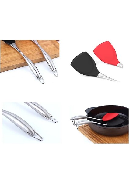 Kırmızı Stil Luda Yapışmaz Silikon Pişirme Spatula Paslanmaz Çelik Saplı Wok Kürek Esnek Silikon Gözleme Mutfak Pişirme (Yurt Dışından) fırsatları