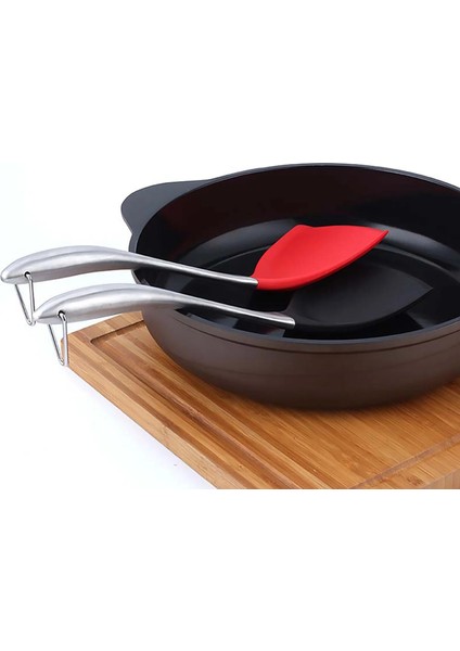 Kırmızı Stil Luda Yapışmaz Silikon Pişirme Spatula Paslanmaz Çelik Saplı Wok Kürek Esnek Silikon Gözleme Mutfak Pişirme (Yurt Dışından) indirimleri