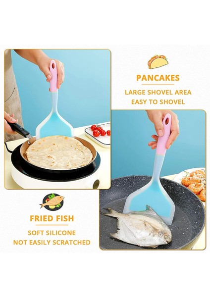 Yeşil Stil Silikon Spatula Mutfak Gereçleri Pişirme Gereçleri Spatula Sığır Eti Yumurta Mutfak Kazıyıcı Geniş Pizza Pişirme Araçları Kürek Yapışmaz (Yurt Dışından)