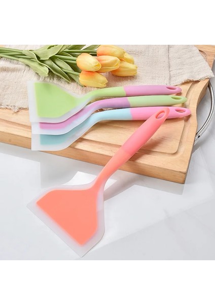 Mor Tarzı Yapışmaz Silikon Spatula Omlet Tava Turner Sığır Eti Yumurta Pişirme Spatulaları Geniş Pizza Kürek Mutfak Kazıyıcı Pişirme Gereçleri (Yurt Dışından) fiyatları