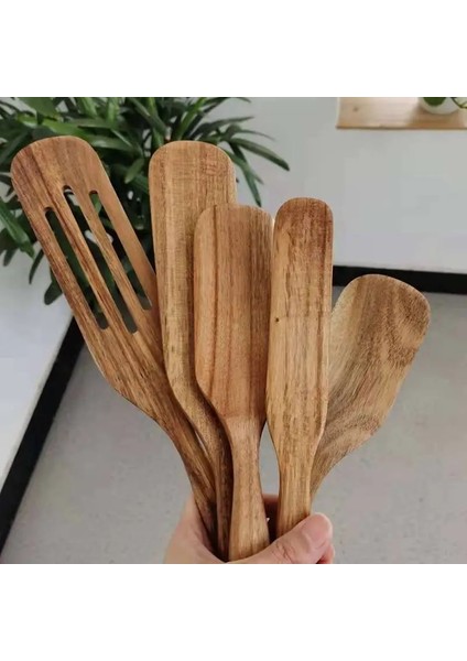 C1 Stili Ahşap Spatula Pirinç Kaşığı Yapışmaz Tencere Pişirme Tavası Mutfak Pişirme Aracı Kızartma Biftek Sosu Kürek (Yurt Dışından)