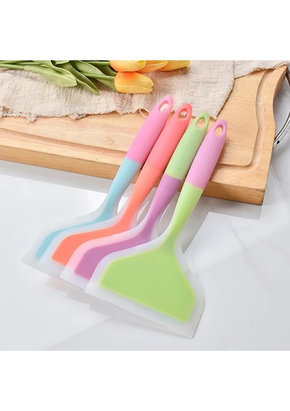 Turuncu Tarzı Yapışmaz Silikon Spatula Omlet Tava Turner Sığır Eti Yumurta Pişirme Spatulaları Geniş Pizza Kürek Mutfak Kazıyıcı Pişirme Gereçleri (Yurt Dışından) fırsatları