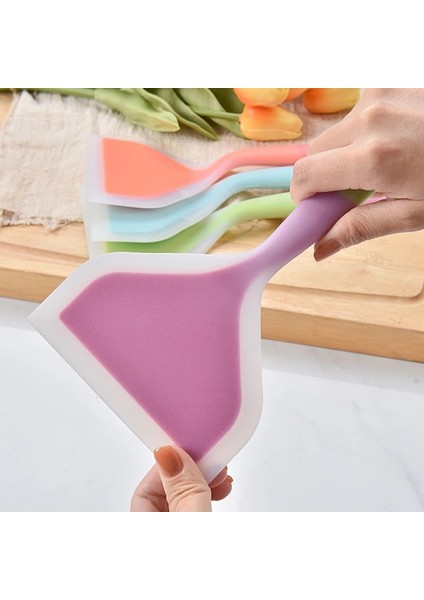 Turuncu Tarzı Yapışmaz Silikon Spatula Omlet Tava Turner Sığır Eti Yumurta Pişirme Spatulaları Geniş Pizza Kürek Mutfak Kazıyıcı Pişirme Gereçleri (Yurt Dışından) indirimleri