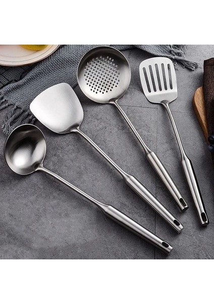 No.2 Tarzı Paslanmaz Çelik Spatula Mutfak Oluklu Turner Pirinç Kürek Pota Gereçler Aletler Tencere Seti Utensilio Cocina (Yurt Dışından) fiyatları