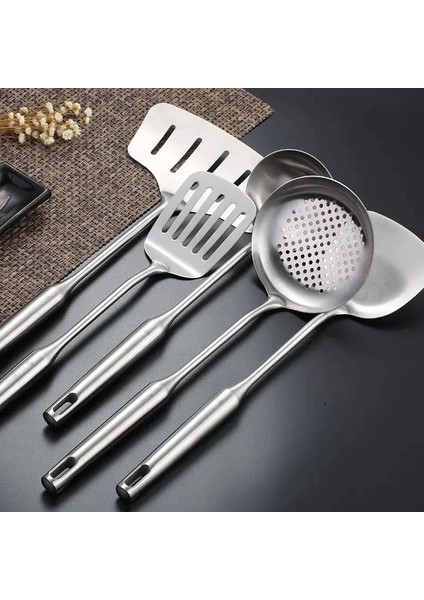 No.2 Tarzı Paslanmaz Çelik Spatula Mutfak Oluklu Turner Pirinç Kürek Pota Gereçler Aletler Tencere Seti Utensilio Cocina (Yurt Dışından) modelleri