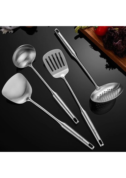 No.2 Tarzı Paslanmaz Çelik Spatula Mutfak Oluklu Turner Pirinç Kürek Pota Gereçler Aletler Tencere Seti Utensilio Cocina (Yurt Dışından) fırsatları