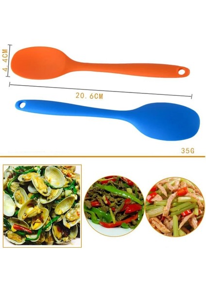 Pembe Tarzı Kek Macun Spatula Silikon Kaşık Karıştırma Kaşığı Uzun Saplı Pişirme Gereçleri Sofra Takımı Mutfak Çorba Kaşıkları (Yurt Dışından)