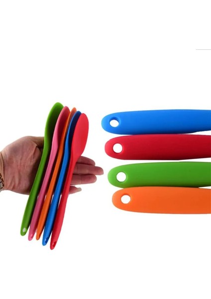 Pembe Tarzı Kek Macun Spatula Silikon Kaşık Karıştırma Kaşığı Uzun Saplı Pişirme Gereçleri Sofra Takımı Mutfak Çorba Kaşıkları (Yurt Dışından)