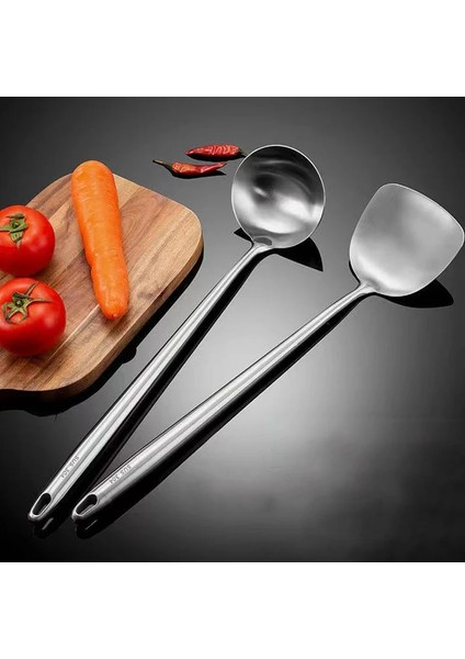 No.10 Tarzı 304 Paslanmaz Çelik Wok Spatula Mutfak Oluklu Turner Kaşık Pota Kürek Pişirme Araçları Güveç Gereç Seti Utensilio Cocina (Yurt Dışından)