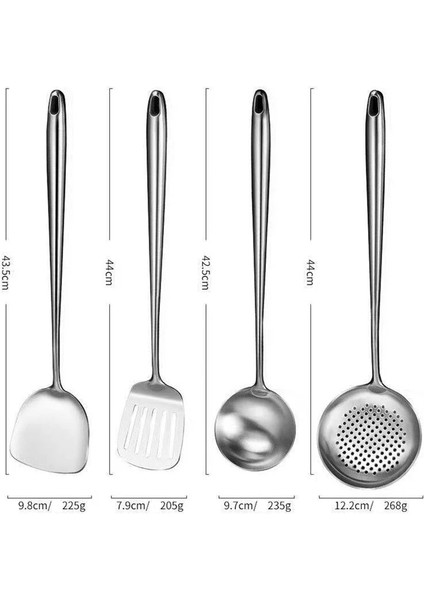 No.10 Tarzı 304 Paslanmaz Çelik Wok Spatula Mutfak Oluklu Turner Kaşık Pota Kürek Pişirme Araçları Güveç Gereç Seti Utensilio Cocina (Yurt Dışından)