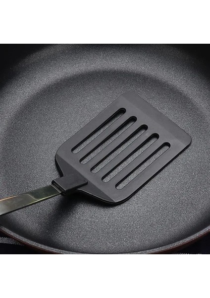 Siyah Gümüş Tarzı Silikon Pişirme Spatula Oluklu Turner Yapışmaz Isıya Dayanıklı Mutfak Gereçleri Ev Kepçe Spatula Çok Fonksiyonlu Pişirme (Yurt Dışından) indirimleri