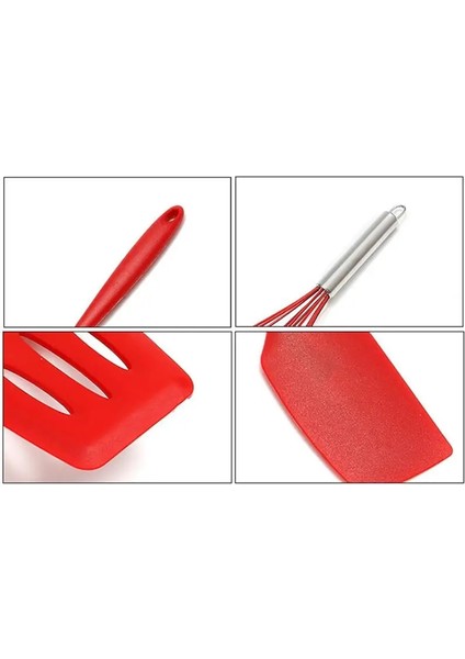 No.2 Tarzı Paslanmaz Çelik Silikon Mutfak Gereçleri Yapışmaz Gereçler Pişirme Aracı Kaşık Çorba Kepçesi Spatula Maşası Tencere Pişirme Gadget'ı (Yurt Dışından) modelleri