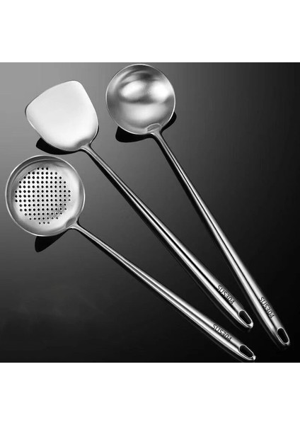 No.1 Tarzı 304 Paslanmaz Çelik Wok Spatula Mutfak Oluklu Turner Kaşık Pota Kürek Pişirme Araçları Güveç Gereç Seti Utensilio Cocina (Yurt Dışından)