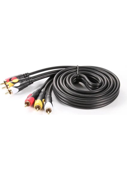 - 3rca Erkek To 3 Rca Lale Tos Scart Kompozit Ses Video Av Kablosu - 1.8 Metre