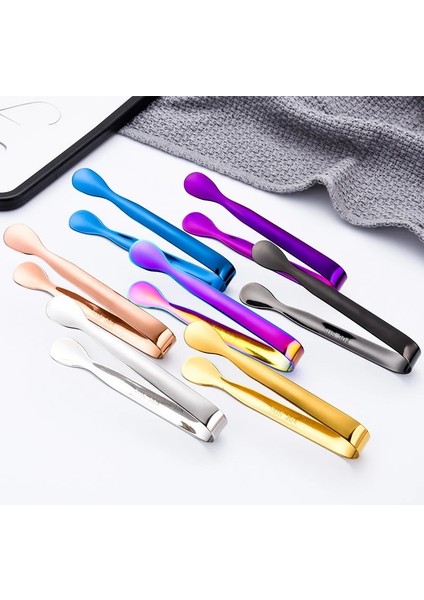 No.6 Tarzı Çok Renkli Mini Şeker Maşası Küçük Buz Maşası, Mini Servis Maşası Buz Klipsi Küçük Mutfak Maşası Çay Partisi Kahve Bar Gereçleri (Yurt Dışından) fırsatları