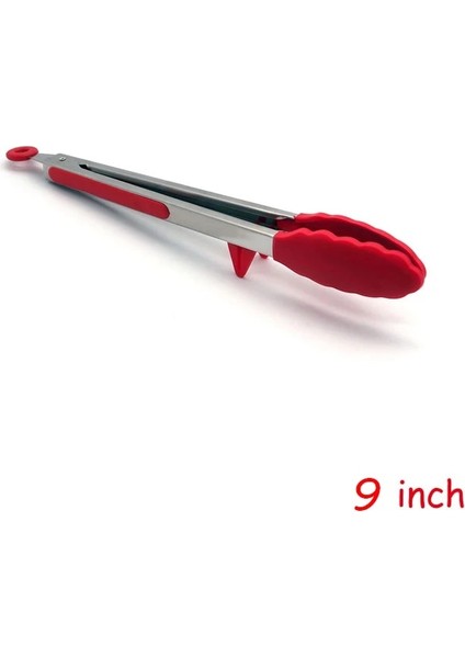 9 Inç Kırmızı Stil 9 "12" Mutfak Pişirme Maşası Paslanmaz Çelik Salata Maşası Yemek Servis Maşası Standlı Yapışmaz Barbekü Izgara Maşası Pişirme Gereçleri (Yurt Dışından)