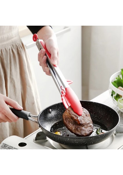 9 Inç Kırmızı Stil 9 "12" Mutfak Pişirme Maşası Paslanmaz Çelik Salata Maşası Yemek Servis Maşası Standlı Yapışmaz Barbekü Izgara Maşası Pişirme Gereçleri (Yurt Dışından) fiyatları