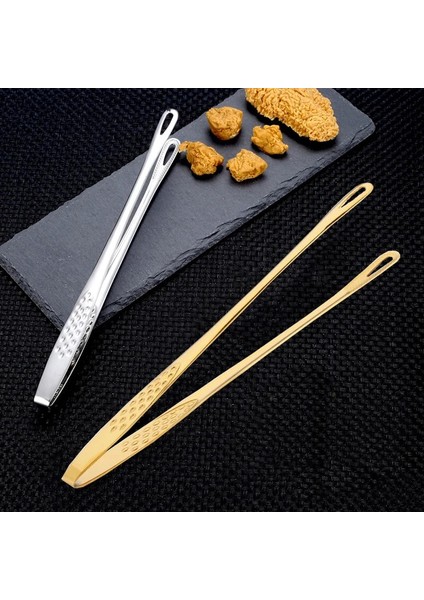 Altın 24CM Tarzı Uzun Sap Kaymaz Altın Gümüş Paslanmaz Çelik Gıda Maşası Açık Barbekü Klipsi Biftek Kelepçesi Mutfak Pişirme Gereçleri (Yurt Dışından) fırsatları