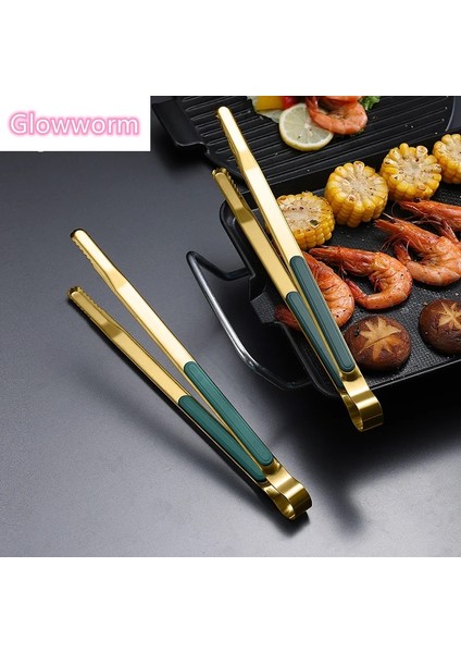 B 8 Inç Pembe Tarzı Glowworm Altın Paslanmaz Çelik Gıda Maşası Kaymaz Servis Maşası Barbekü Et Salatası Ekmek Mutfak Aksesuarları Pişirme Gereçleri (Yurt Dışından)