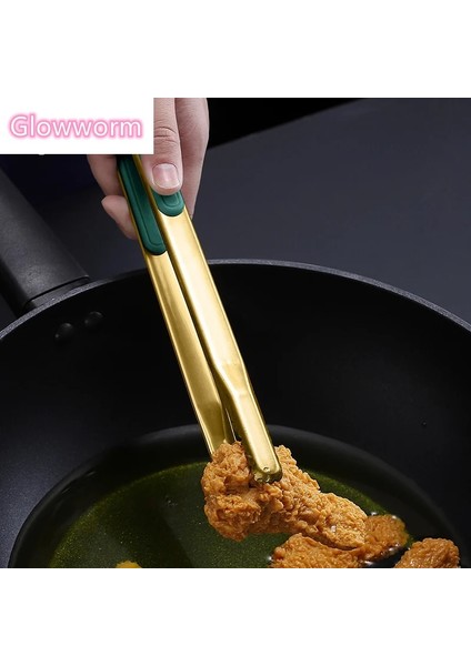 B 8 Inç Pembe Tarzı Glowworm Altın Paslanmaz Çelik Gıda Maşası Kaymaz Servis Maşası Barbekü Et Salatası Ekmek Mutfak Aksesuarları Pişirme Gereçleri (Yurt Dışından)