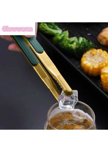 B 8 Inç Pembe Tarzı Glowworm Altın Paslanmaz Çelik Gıda Maşası Kaymaz Servis Maşası Barbekü Et Salatası Ekmek Mutfak Aksesuarları Pişirme Gereçleri (Yurt Dışından)