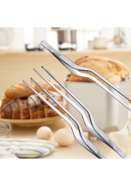 Gümüş 16CM Tarzı Mutfak Maşası Mutfak Gereçleri Barbekü Cımbız Gıda Klipsi Mutfak Şefi Maşa Barbekü Pişirme Için Paslanmaz Çelik Taşınabilir (Yurt Dışından)
