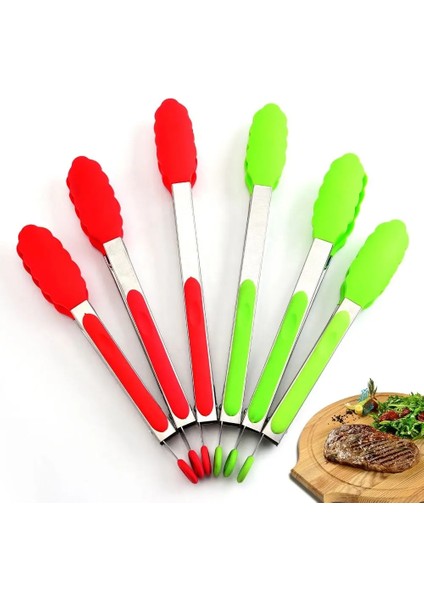 Siyah Stil Küçük Silikon Maşa Pinzas Cocina Kaymaz Isıya Dayanıklı Mutfak Aksesuarları Barbekü Pastane Fırın Pince Mutfağı Inox Maşa Maşa (Yurt Dışından) fırsatları