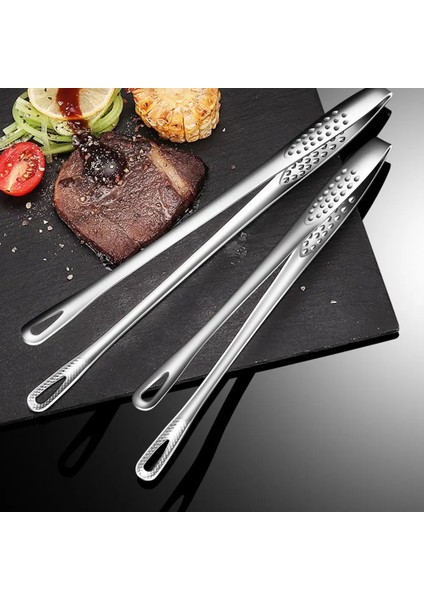 28CM Tarzı 1 Adet Paslanmaz Çelik Gıda Maşası Uzun Sap Kaymaz Barbekü Maşası Biftek Maşası Cımbız Servis Büfesi Klip Mutfak Pişirme Araçları (Yurt Dışından)