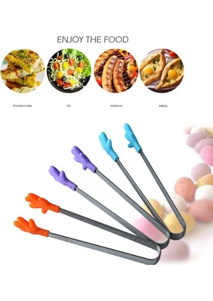 Mavi Stil 1 Adet Silikon Pişirme Salatası Paslanmaz Çelik Saplı Barbekü Maşası Mutfak Gereçleri Yaratıcı El Şekli Mutfak Pişirme Araçları (Yurt Dışından) fiyatları