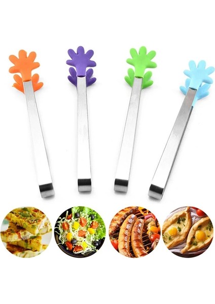 Mavi Stil Yaratıcı El Şekli Mini Gıda Klip Paslanmaz Çelik Mutfak Pişirme Salata Servis Barbekü Maşa Gıda Sınıfı Silikon Maşa Araçları (Yurt Dışından) fiyatları