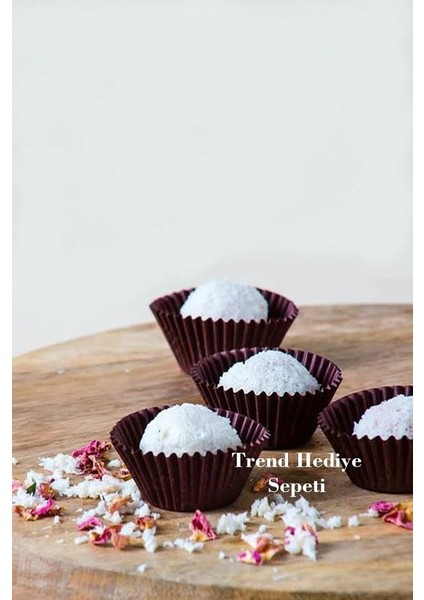 Trend Hediye Sepeti Takribi 200 Adet Mini Boy Kahverengi Çikolata Kağıdı 30X20 mm , Muffin Kek Kalıbı , Lokum Kağıdı