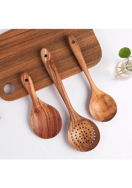 No.6 Tarzı Et Tik Doğal Ahşap Sofra Kaşık Pota Turner Pirinç Kevgir Çorba Skimmer Pişirme Kaşığı Kepçe Mutfak Yeniden Kullanılabilir Alet Kiti (Yurt Dışından) modelleri