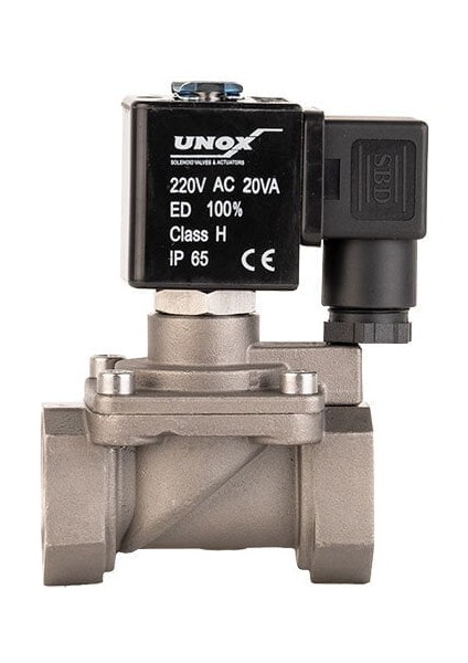 220 V Ac Paslanmaz Buhar Solenoid Valf Normalde Kapalı 1/4" (05-6 BAR)