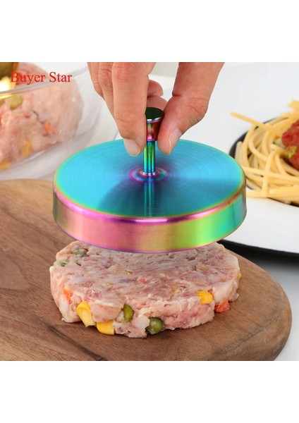 Gül Altın Tarzı 1 Adet Yuvarlak Şekil Paslanmaz Çelik Hamburger Köftesi Dıy Kalıp El Kumandalı Burger Et Basın Kalıp Makinesi Mutfak Aksesuarları (Yurt Dışından)