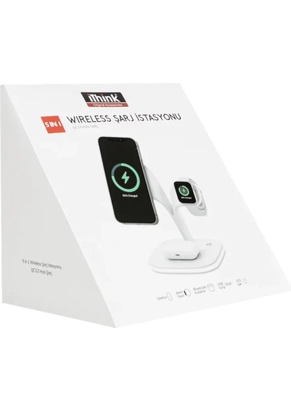 Ws-50 5in1 Wireless Şarj Istasyonu Beyaz