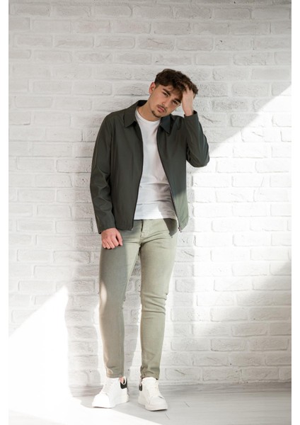 Yakalı Fermuar Kapamalı Içi Astarlı Regular Fit Baharlık Mont