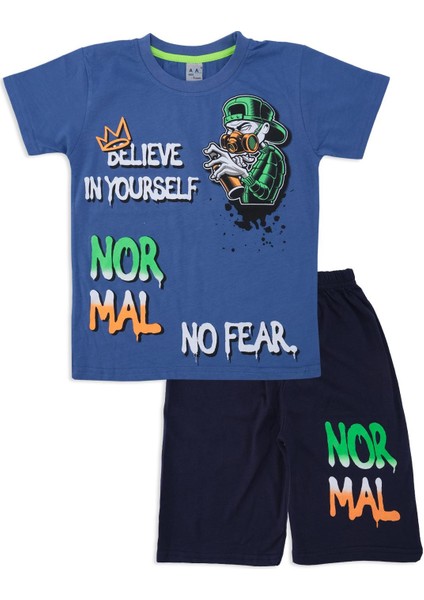 Erkek Çocuk Karakter Baskılı T-Shirt Şortlu 2'li Alt Üst Takım